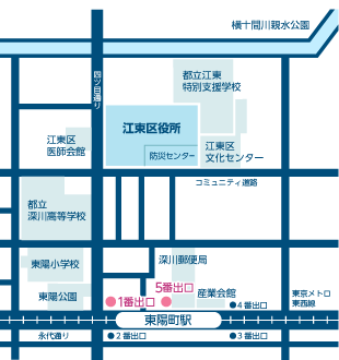 江東区役所本庁舎の地図
