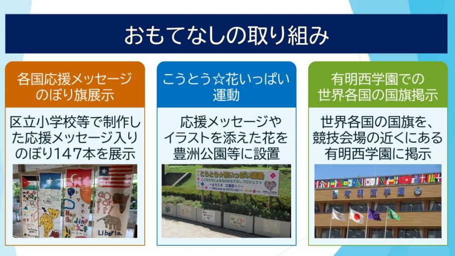 区で実施するおもてなしの取り組み