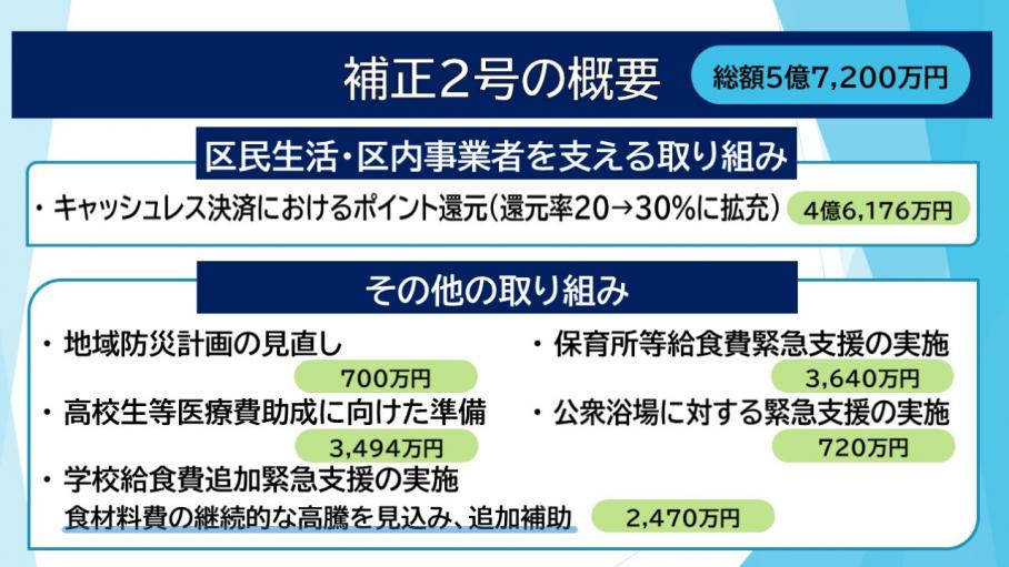 補正予算第2号の概要