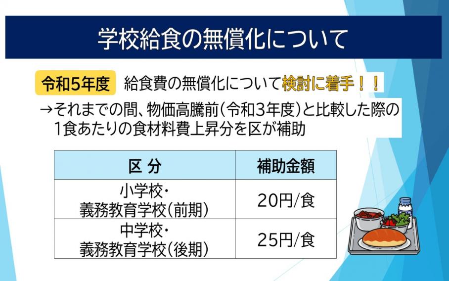 学校給食の無償化について