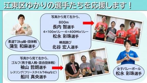 江東区ゆかりの選手たちを応援します!