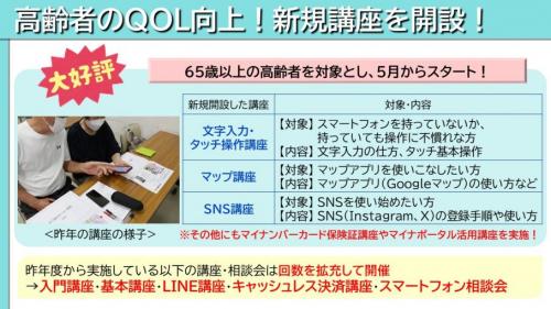 高齢者スマートフォン教室・相談会の拡充