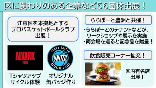 区に関わりのある企業など56団体出展！
