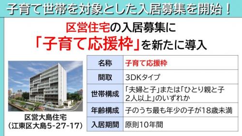 子育て世帯を対象とした入居募集を開始！