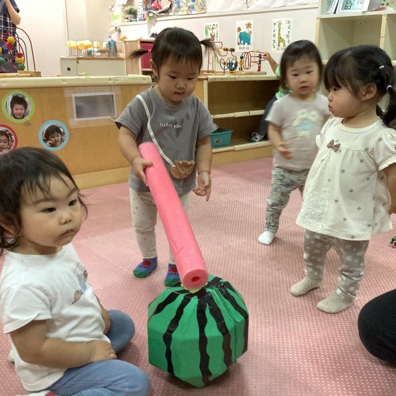 一歳スイカ割り