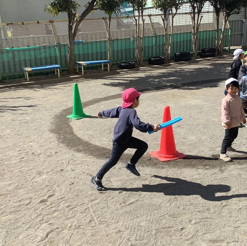 リレーを楽しむ様子