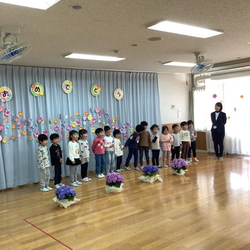 入園式に参加している様子（5歳児）