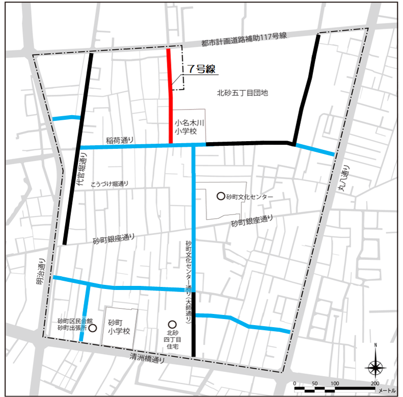 防災生活道路7号線位置図