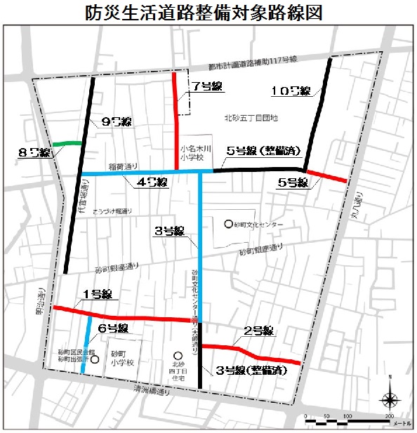 防災生活道路整備対象路線番号図