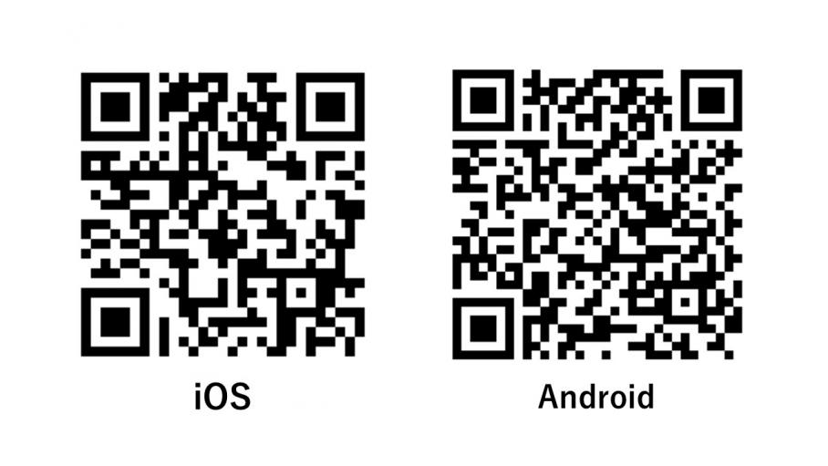 東京都自転車安全学習アプリ「輪トレ」ダウンロード用二次元コード 左がiOS用、右がAndroid用です