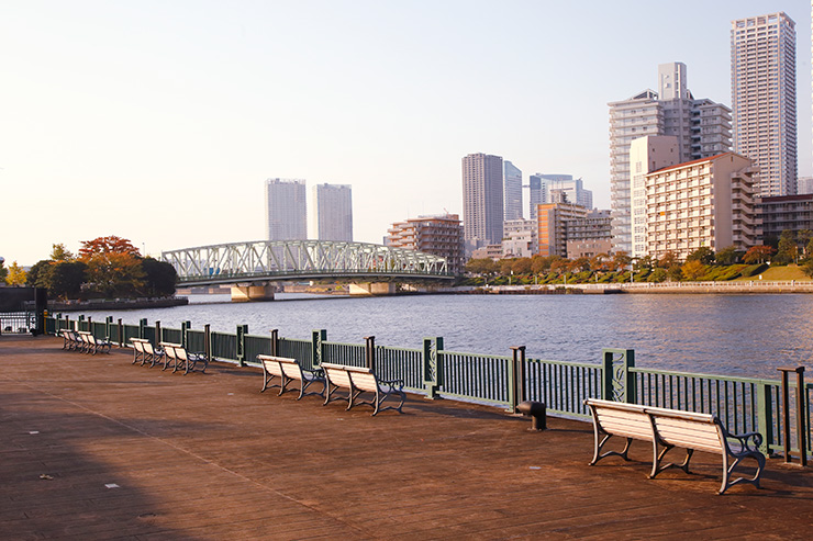 越中島公園から見た相生橋